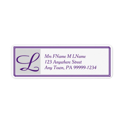 Étiquette de l'adresse de retour Monogramme (Devant)