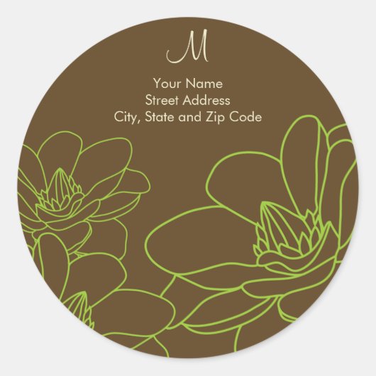 Étiquette de l'adresse de retour Monogramme - Brow (Devant)