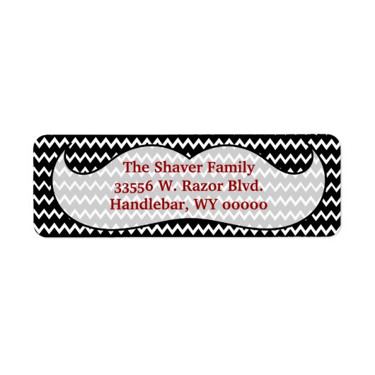 Étiquette de l'adresse de retour Mustache (Devant)