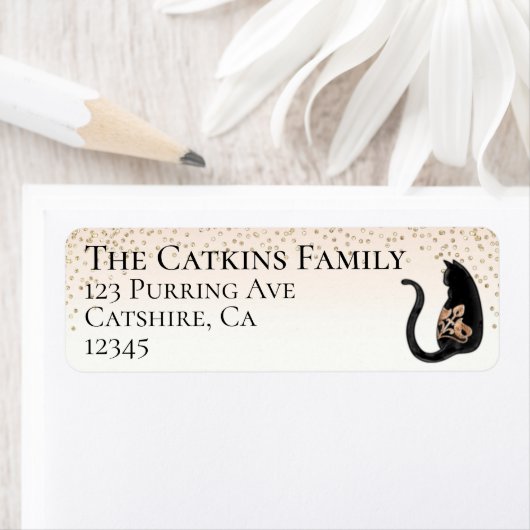 Étiquette de l'adresse de retour noire (En situation)