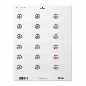 Étiquette de l'adresse de retour - Paix et amour (Feuille entière)