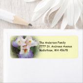 Étiquette de l'adresse de retour Peach Iris (En situation)