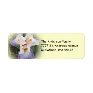 Étiquette de l'adresse de retour Peach Iris