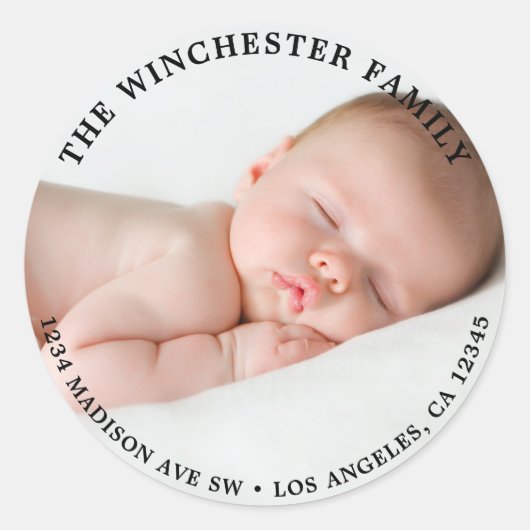 Étiquette de l'adresse de retour photo (Devant)