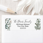 Étiquette de l'adresse de retour Pine et Eucalyptu (En situation)