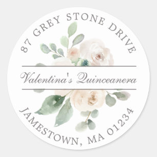 Étiquette de l'adresse de retour Quinceanera