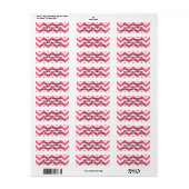 Étiquette de l'adresse de retour rose Chevron (Feuille entière)