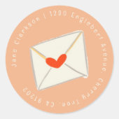 Étiquette de l'adresse de retour rose de l'envelop (Devant)