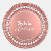 Étiquette de l'adresse de retour rose Gold Diamond (Devant)