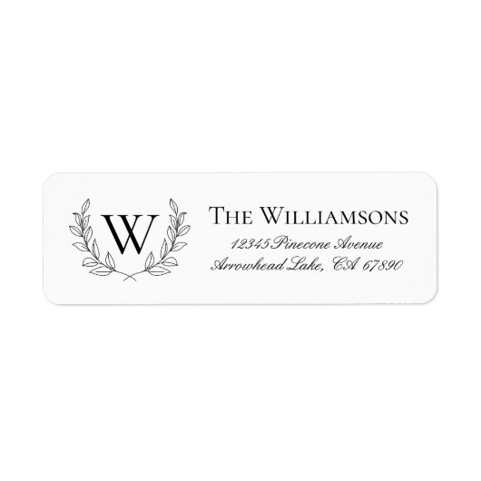 Étiquette de l'adresse de retour Rustic Laurel (Devant)