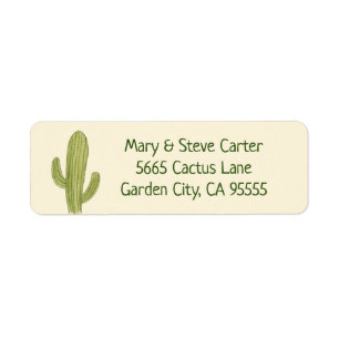 Étiquette de l'adresse de retour Saguaro Cactus
