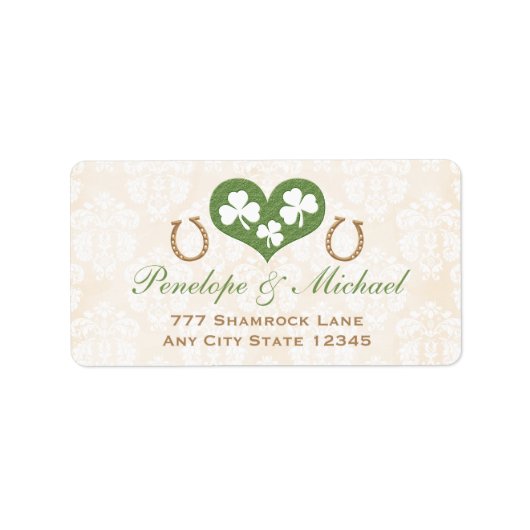 Étiquette de l'adresse de retour shamrock et fer à (Devant)