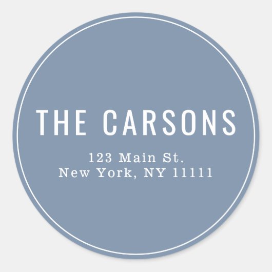 Étiquette de l'adresse de retour simple et bleue D (Devant)