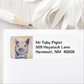 Étiquette de l'adresse de retour Toby Piglet (En situation)