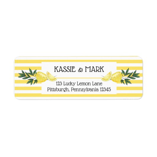 Étiquette de l'adresse de retour Tropical Lemons S (Devant)
