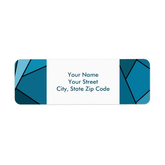 Étiquette de l'adresse de retour Turquoise Abstrai (Devant)