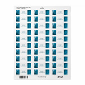 Étiquette de l'adresse de retour Turquoise Abstrai (Feuille entière)