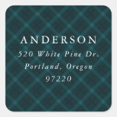 Étiquette de l'adresse de retour Turquoise brossé (Devant)