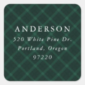 Étiquette de l'adresse de retour verte brossée (Devant)