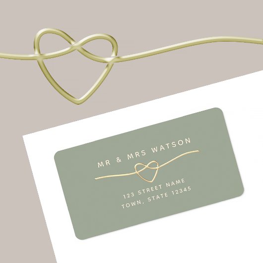 Étiquette de l'adresse de retour verte de taille m