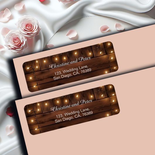 Étiquette de l'adresse de retour Wood Rustic Strin