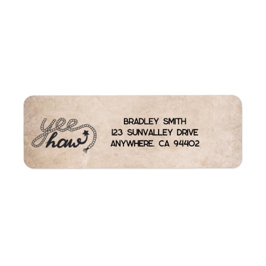 Étiquette de l'adresse de retour Yee Haw (Devant)