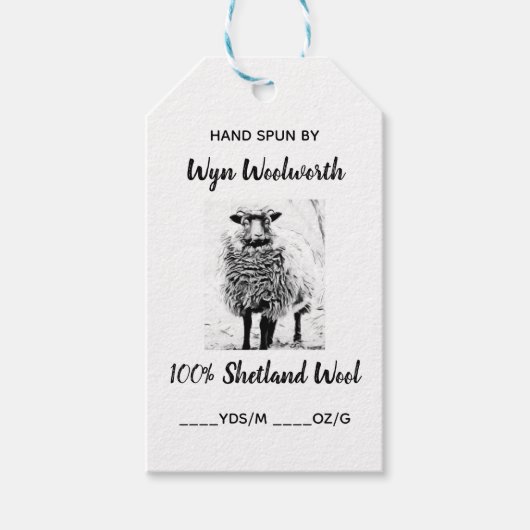 Étiquette de laine Shetland de photo modifiable (Devant)