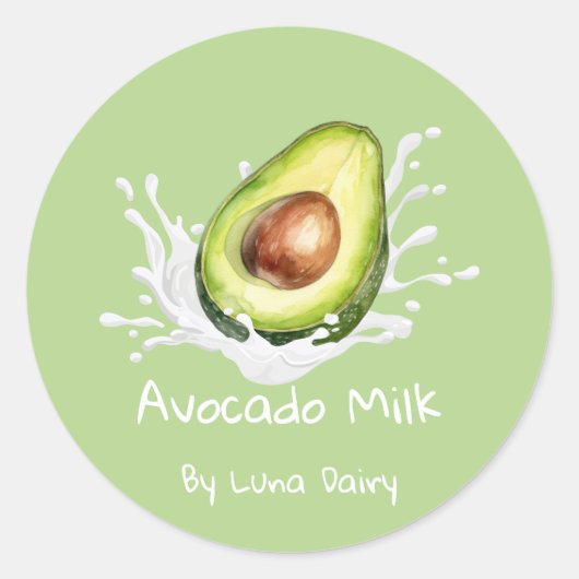 Étiquette de lait d'avocat mignonne simple (Devant)