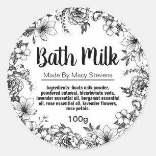 Étiquette de lait de bain personnalisable