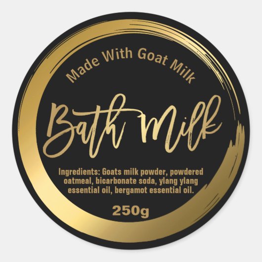 Étiquette de lait de bain personnalisable (Devant)