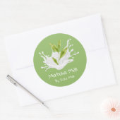 Étiquette de lait de thé vert matcha mignon simple (Enveloppe)