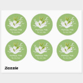 Étiquette de lait de thé vert matcha mignon simple (Feuille)