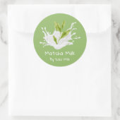 Étiquette de lait de thé vert matcha mignon simple (Sac)