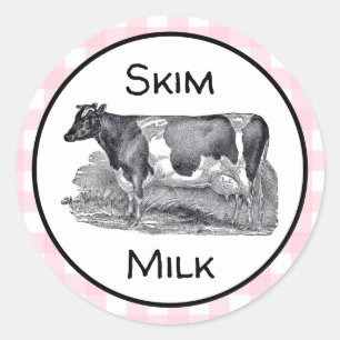 Étiquette de lait écrémé