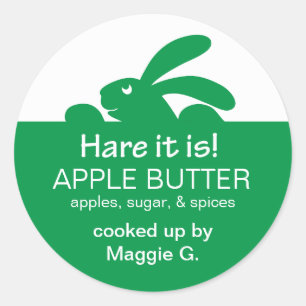 Étiquette de lapin vert de pot de gelée