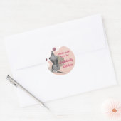 Étiquette de l'autocollant rose Vintage Seamstress (Enveloppe)