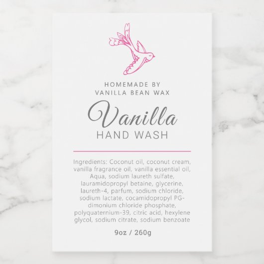 Étiquette de lavage à main beauté (Étiquettes simples)