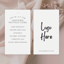 Étiquette de lavage de logo blanc minimaliste
