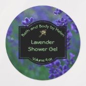 Étiquette de lavande imperméable pour bain et prod (Design 1)