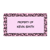 Étiquette de l'école Alphabet (Devant)