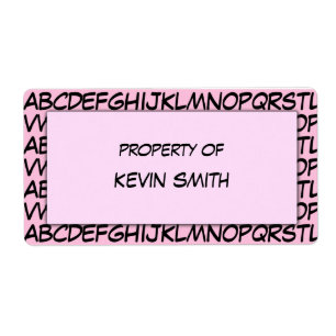 Étiquette de l'école Alphabet