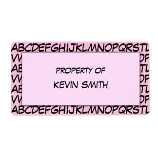 Étiquette de l'école Alphabet