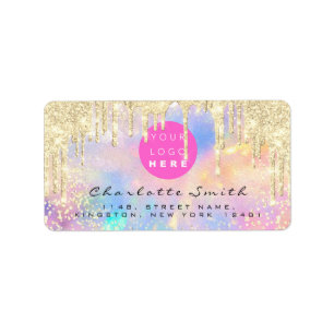 Étiquette de l'école Holograph Unicorn Logo en lig