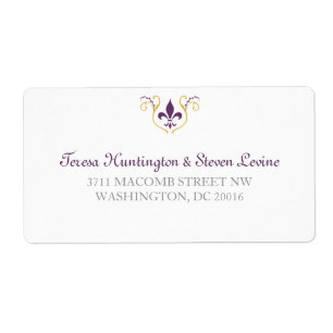 Étiquette de l'enveloppe de réponse Fleur de Lis