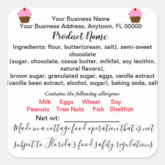 Étiquette de l'étiquette de droit alimentaire FLOR