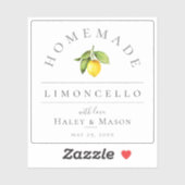 Étiquette de Limoncello fait maison rustique (Feuille)