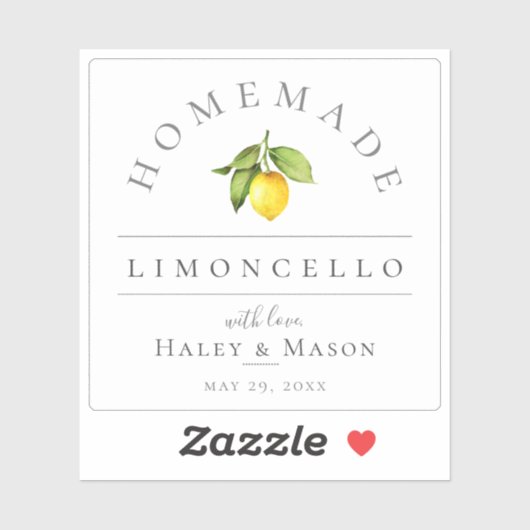 Étiquette de Limoncello fait maison rustique (Feuille)