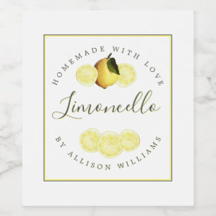 Étiquette de Limoncello fait maison sur mesure