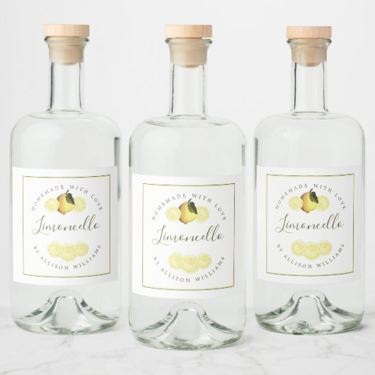 Étiquette de Limoncello fait maison sur mesure (Bouteilles)