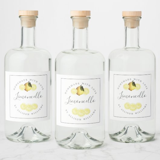 Étiquette de Limoncello fait maison sur mesure (Bouteilles)